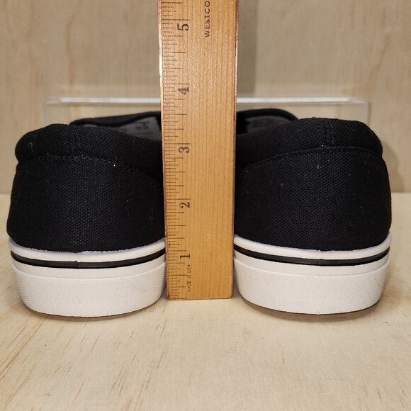 George Black and White Slip-On Sneakers Men 9.5 Loafer Canvas - Picture 6 of 9
